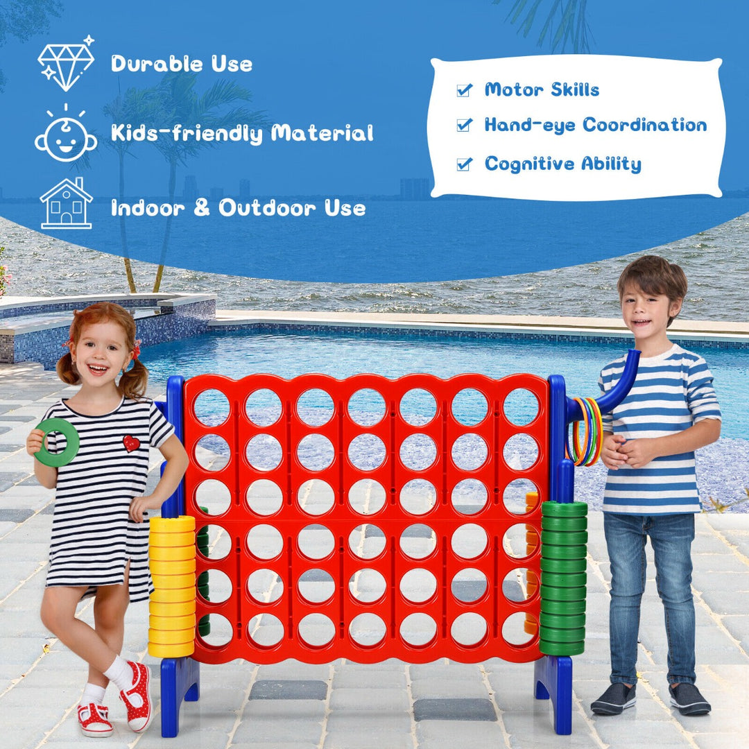 Giant Connect 4 Game Jumbo with 42 Rings-Blue