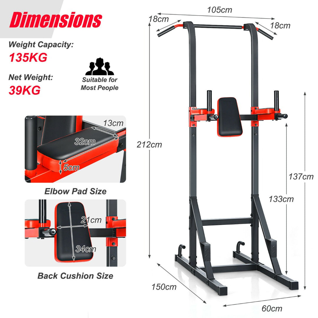 Multi-function Power Tower Dip Station for Full-body