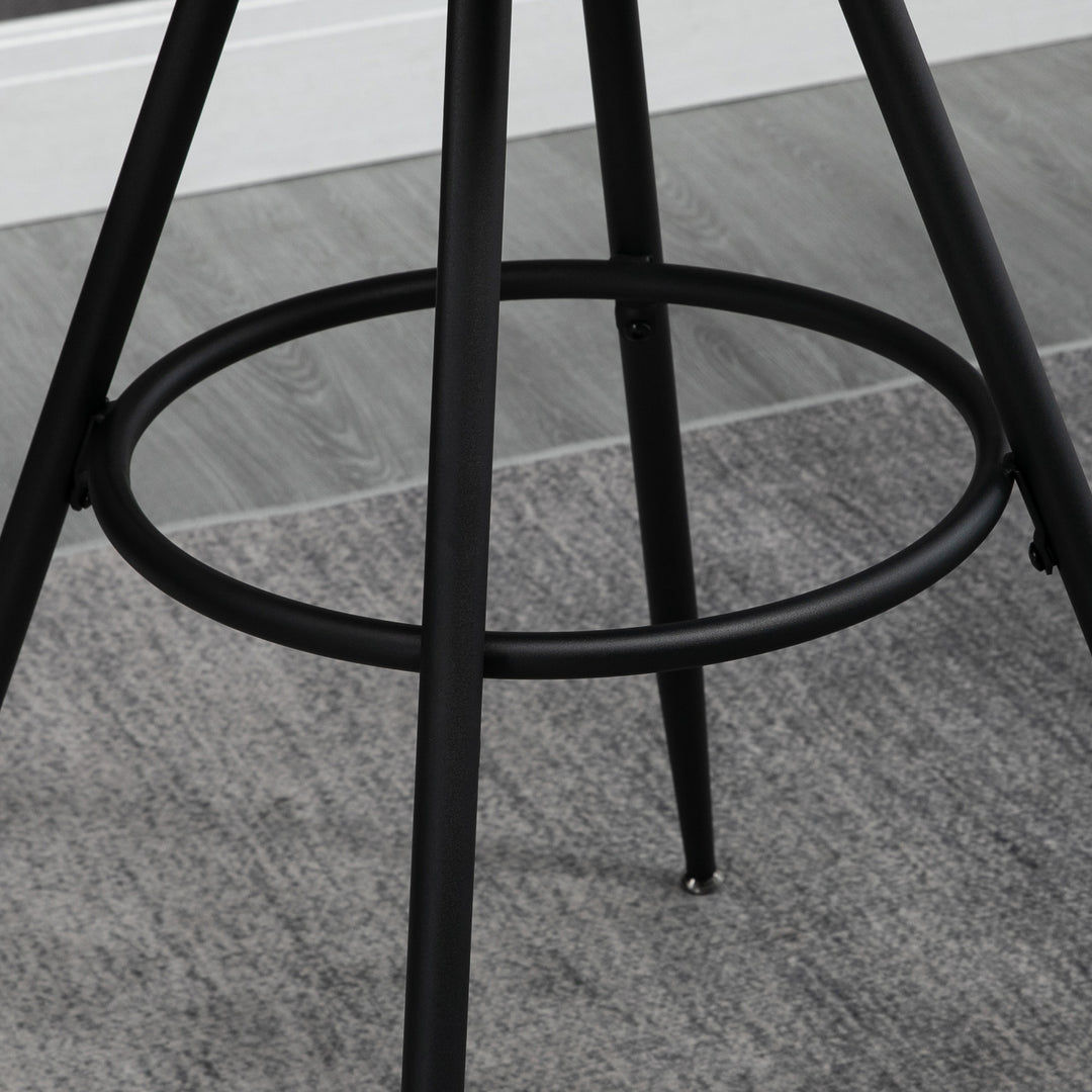 Round Counter Bistro Bar Table with Fixed Tabletop and Steel Legs, Circular Cocktail Table for Dining Room, Home Bar