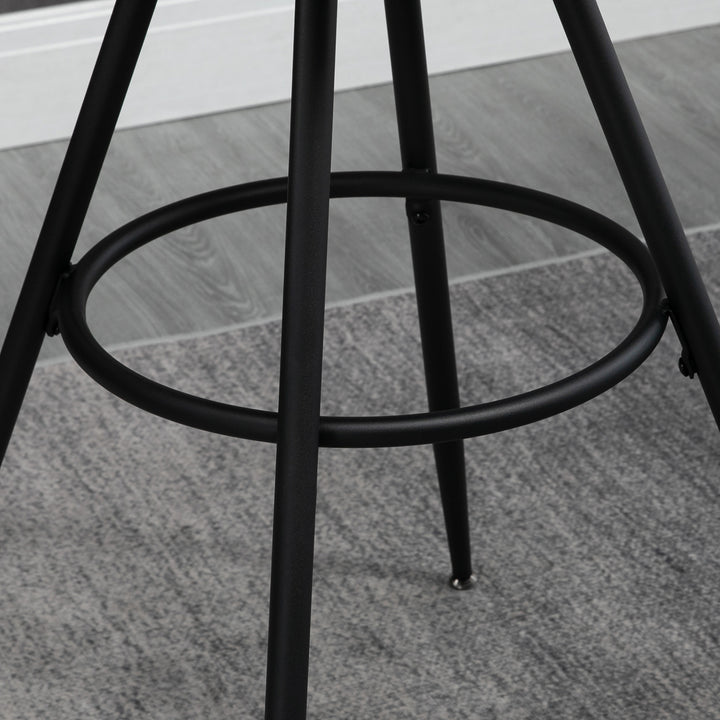Round Counter Bistro Bar Table with Fixed Tabletop and Steel Legs, Circular Cocktail Table for Dining Room, Home Bar