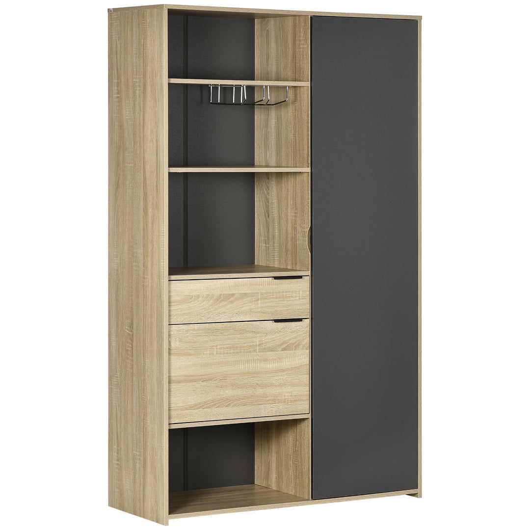 Kitchen Cupboard, Freestanding Storage Cabinet with 3 Adjustable Shelves for Living Room, Dining Room, Natural