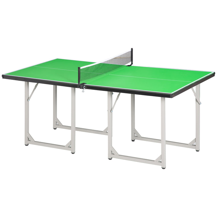182cm Mini Tennis Table Folding Ping Pong Table with Net Multi-Use Table for Indoor Outdoor Game, Green