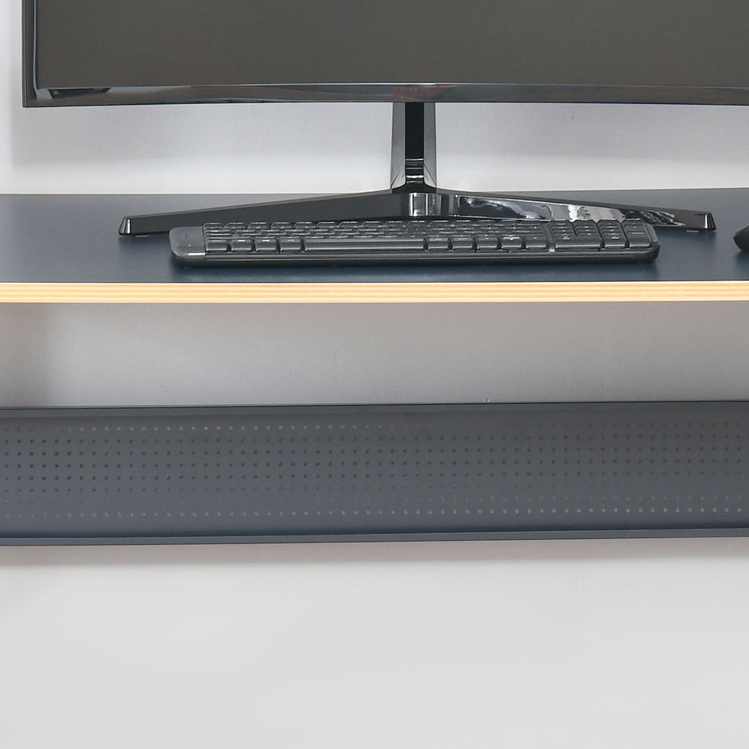 Home Office Computer Desk, Modern Simple Style Writing Table, PC Laptop Workstation with K-Shaped Legs for Bedroom, Living Room, Navy Blue