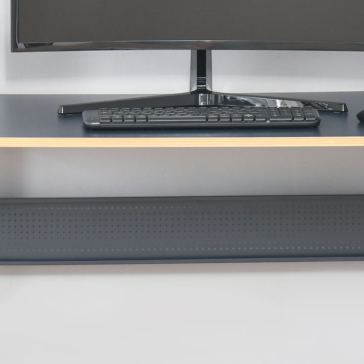 Home Office Computer Desk, Modern Simple Style Writing Table, PC Laptop Workstation with K-Shaped Legs for Bedroom, Living Room, Navy Blue