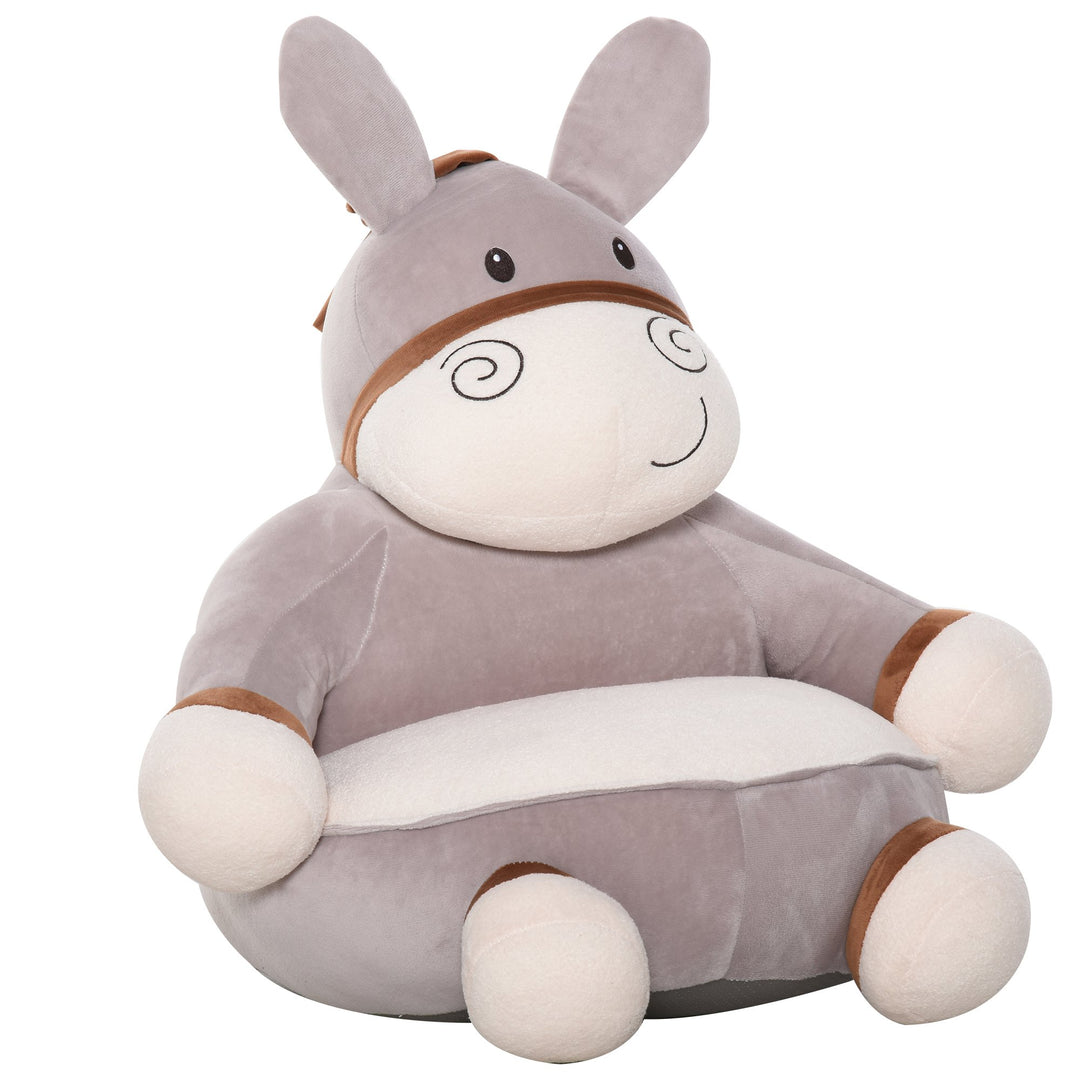 Animal Kids Sofa Chair Cartoon Cute Donkey Multi-functional - Grey