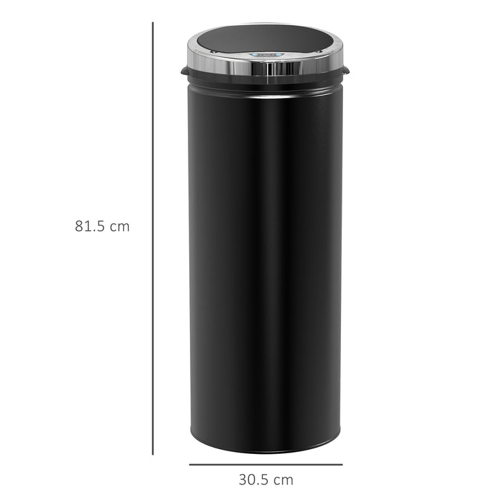 50L Stainless Steel Sensor Trash Can W/ Bucket-Black