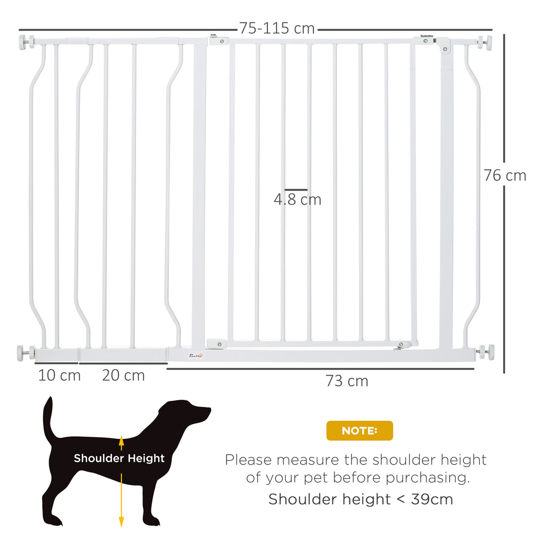 Wide Dog Safety Gate, with Door Pressure, for Doorways, Hallways, Staircases - White