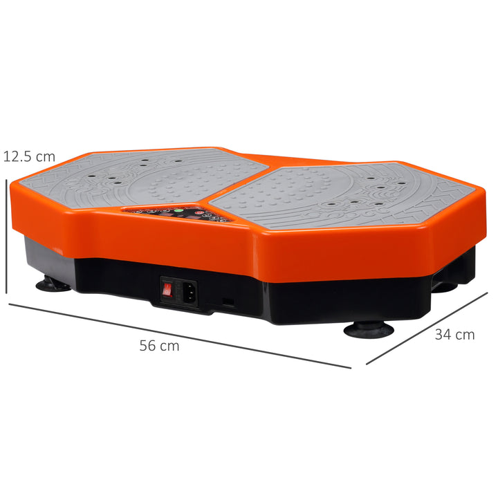 Sports Vibration Plate, Remote Control, Resistance Bands, 99 Levels - Orange and Grey