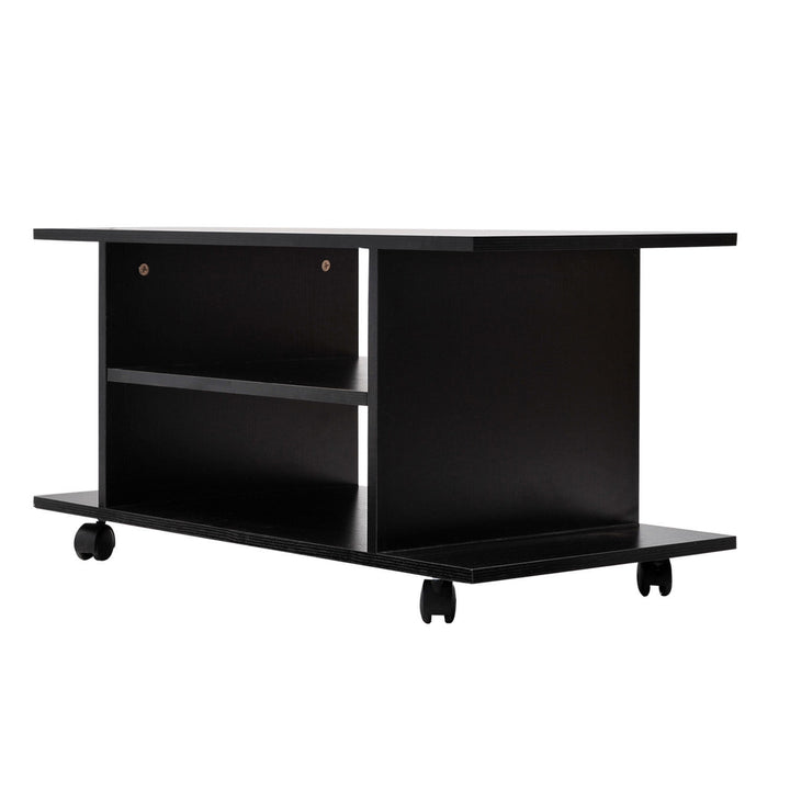 HOMCOM TV Stand W/ Shelves -Black