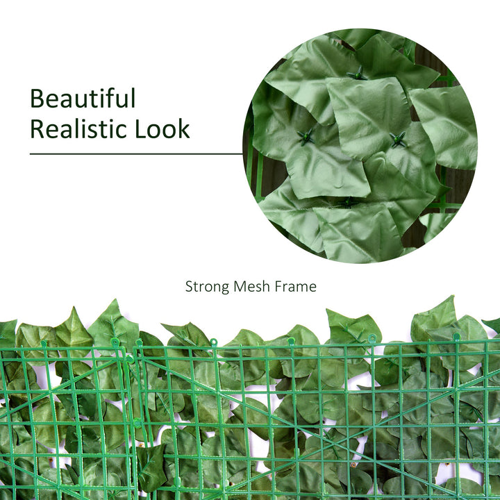 Artificial Leaf Hedge Screen for Garden Outdoor Indoor Decor, 3M x 1M Dark Green