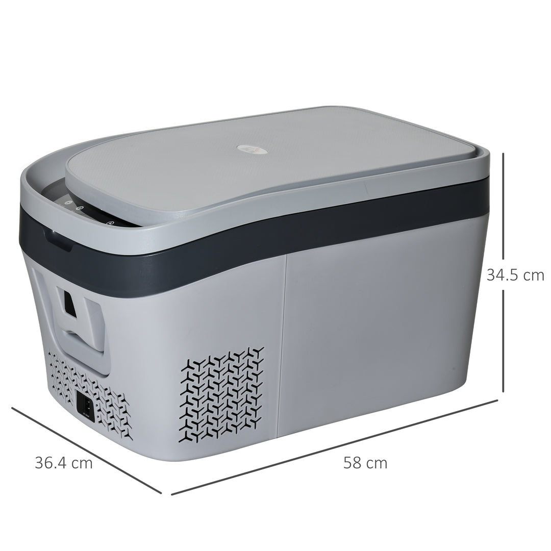 HOMCOM 12 Volt Car Refrigerator, 24L Portable Compressor Cooler, Fridge Freezer for Car, RV, Camping and Home Use, -18-20°C