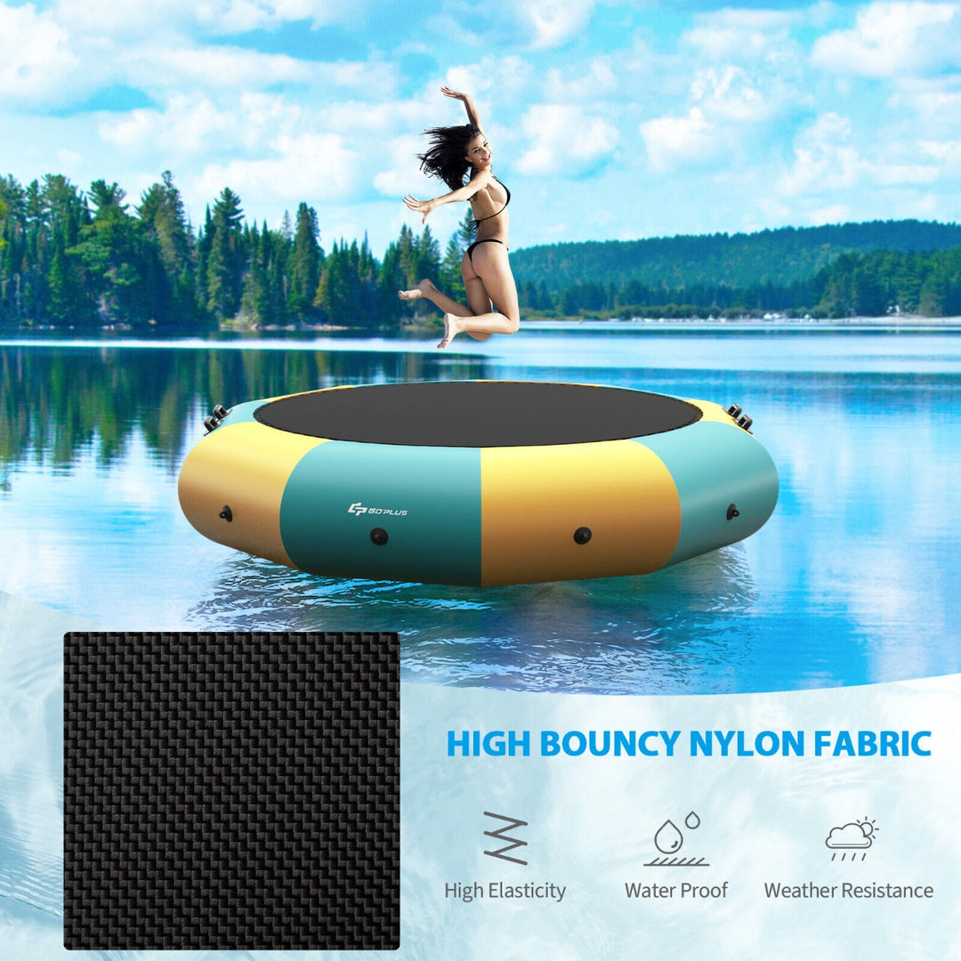 Inflatable Water Trampoline with 500W Electric Inflator-Yellow