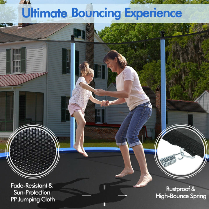 8/10/12FT Outdoor Trampoline with Enclosure Net and Ladder-10FT