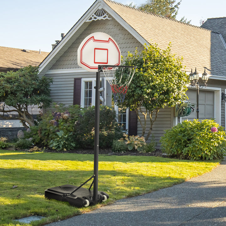 Portable Basketball Stand Net Hoop W/ Wheels-Black/White