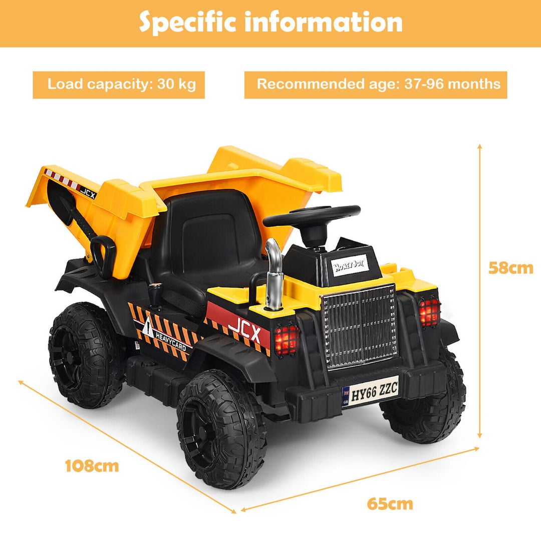 Electric Ride On Dump Truck with Remote Control-Yellow