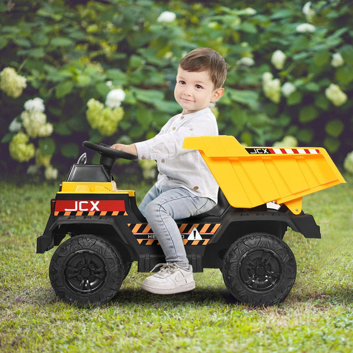 Electric Ride On Dump Truck with Remote Control-Yellow