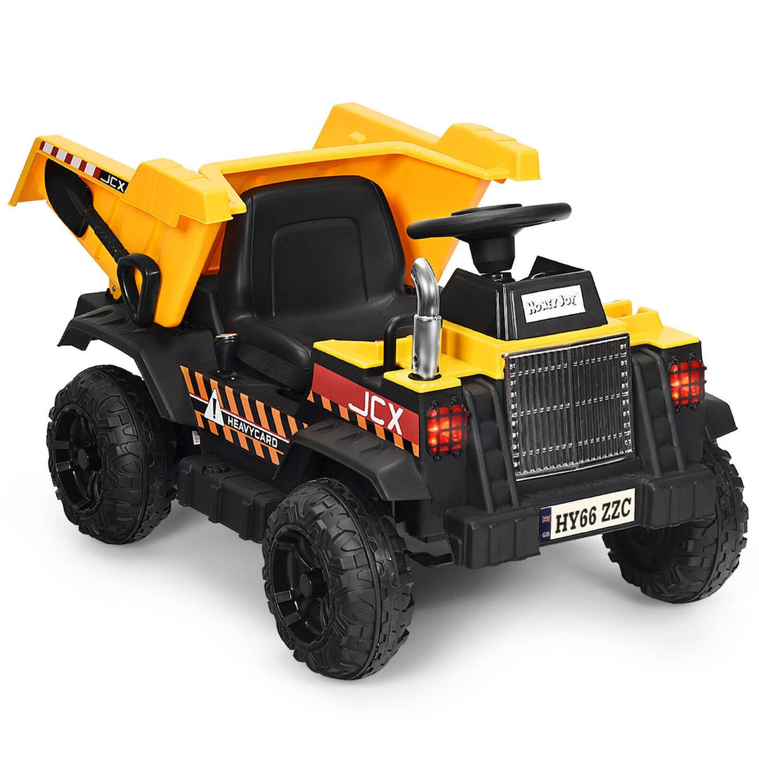 Electric Ride On Dump Truck with Remote Control-Yellow