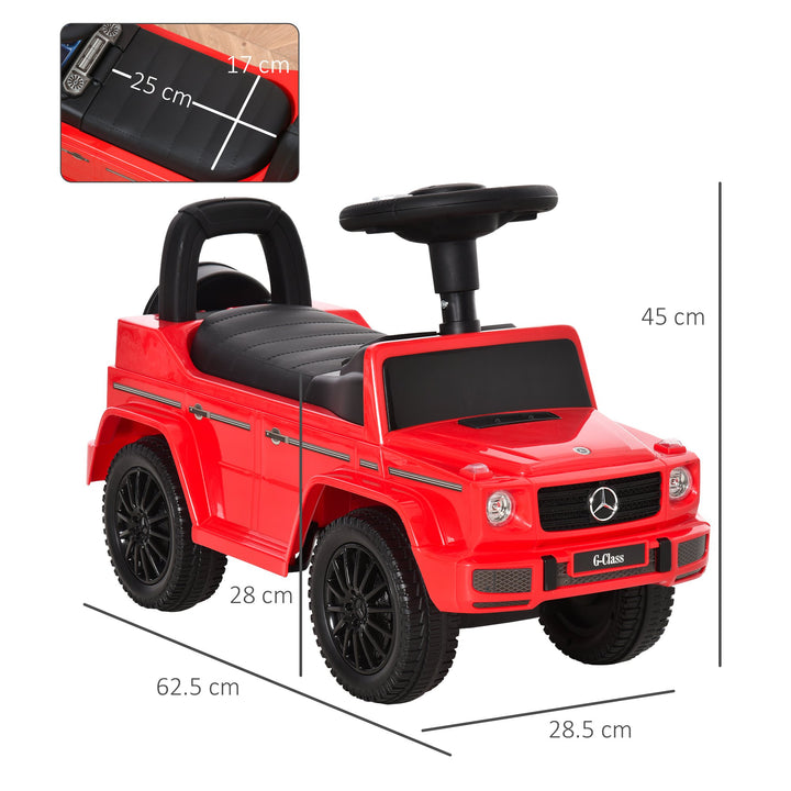 Baby Toddler Push Handle Sliding Car Mercedes-Benz G350 Licensed w/Big Steering Wheel Anti-overturning System Red