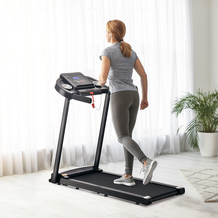 HOMCOM 1.5HP Treadmill, 12km/h Electric 1.5HP Motorised Running Machine, w/ 12 Programs, LED Display, for Home Gym Indoor Fitness