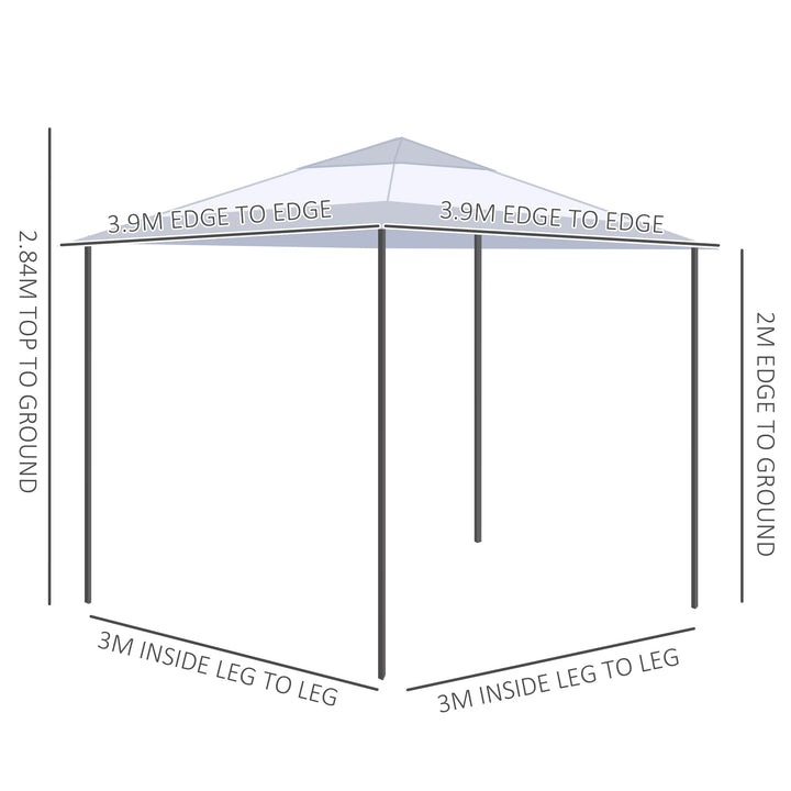 Outsunny 4 x 4m Pop-up Canopy Gazebo Tent with Roller Bag &amp; Adjustable Legs Outdoor Party, Steel Frame, White