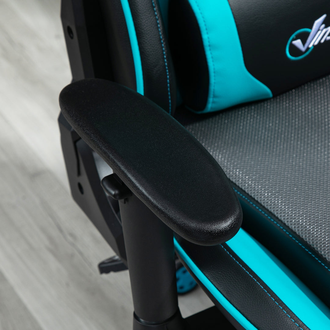 Vinsetto Gaming Chair Racing Style Ergonomic Office Chair High Back Computer Desk Chair Adjustable Height Swivel Recliner with Headrest Sky Blue