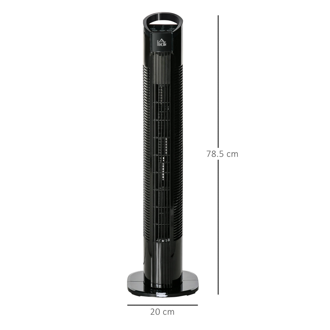 Freestanding Tower Fan, 3 Speed 3 Mode, 7.5h Timer, 70 Degree Oscillation, LED Panel, 5M Remote Controller, Black