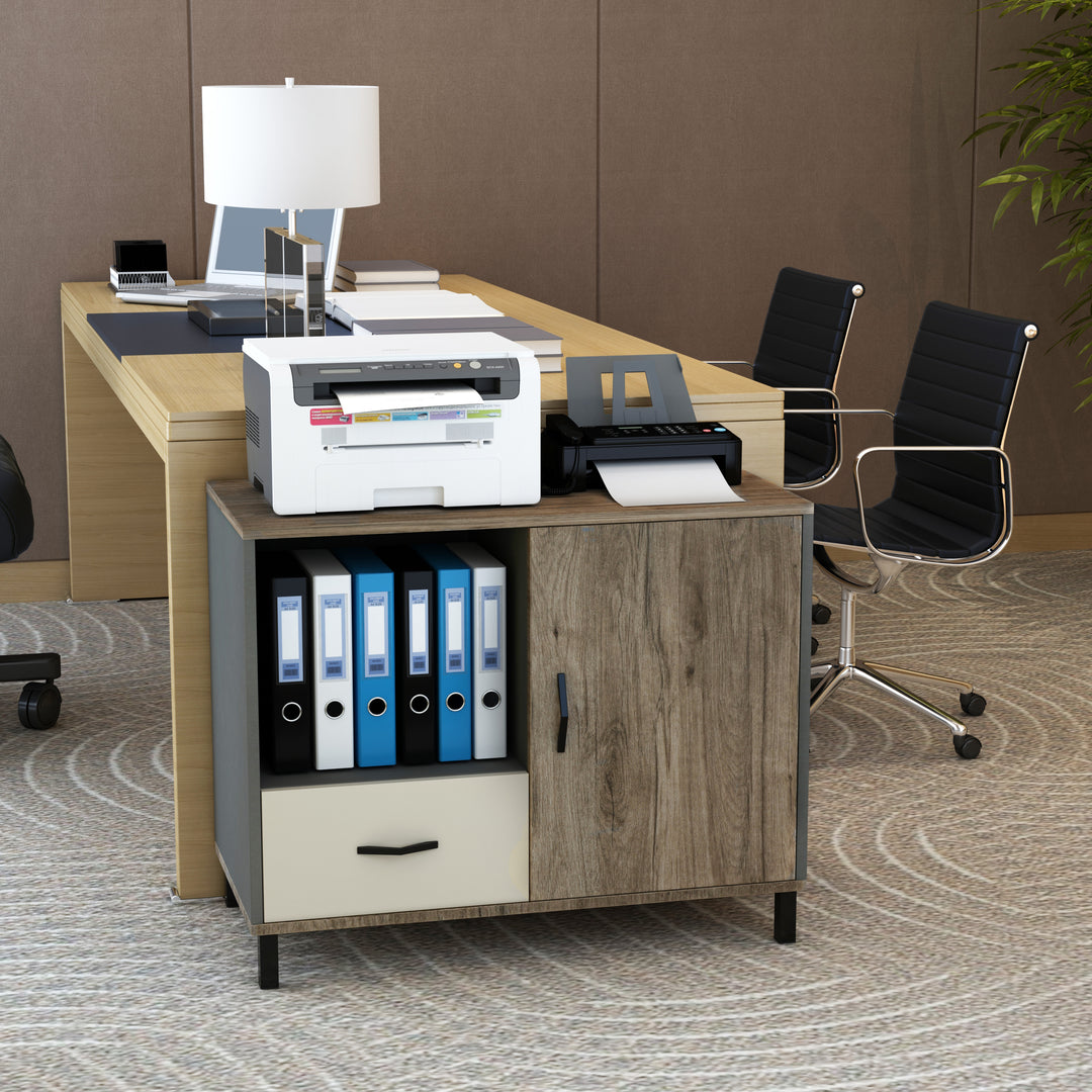 File Cabinet Storage Sideboard Floor Standing Cupboard w/ Drawer Shelves Office Furniture