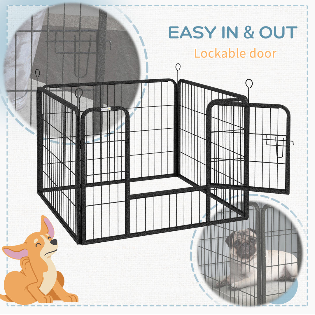 Heavy Duty Dog Playpen, 4 Panel Puppy Pen, Foldable Dog Kennel Both Indoor Outdoor Use Collapsible Design 82L x 82W x 60H (cm)
