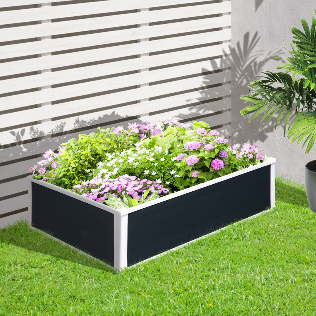 Outsunny Garden Raised Bed Planter Grow Containers for Outdoor Patio Plant Flower Vegetable Pot PP 100 x 80 x 30 cm