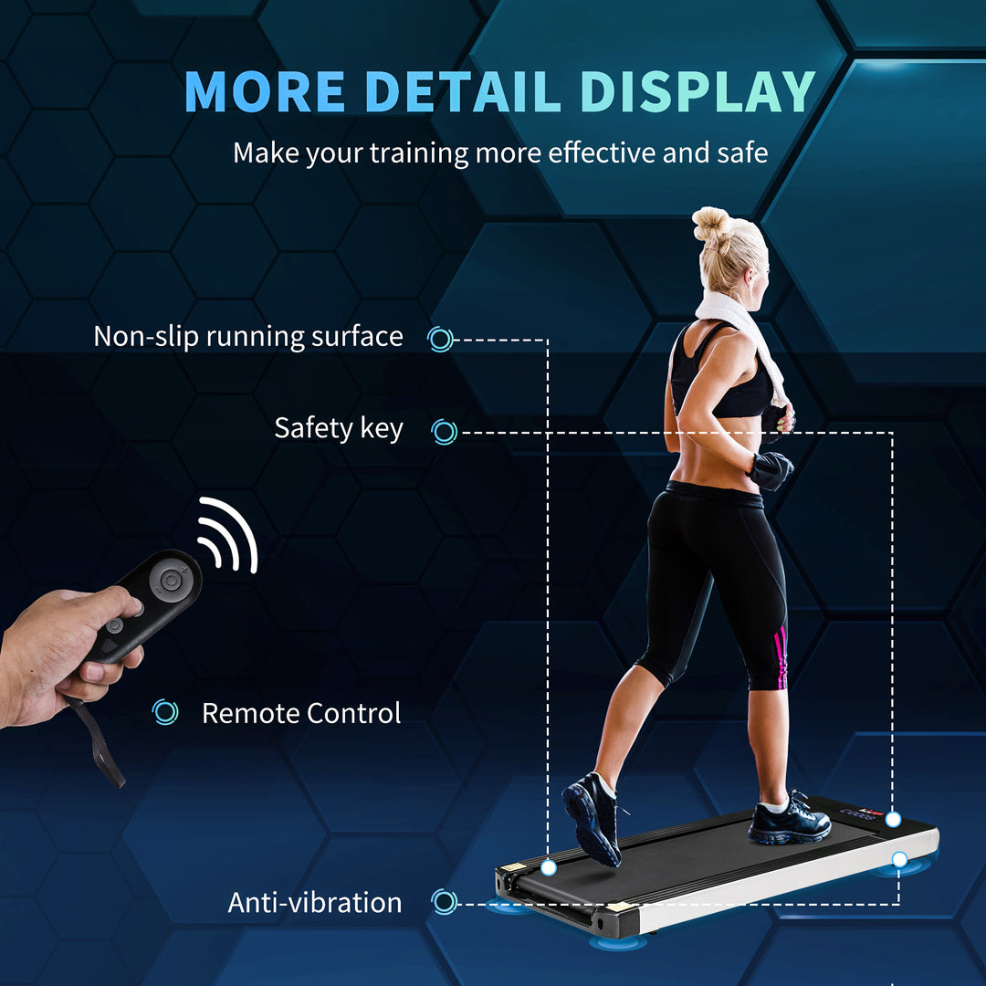 Electric Treadmill Walking Machine 735W Motorised Walking Treadmill 1-6km/h Aerobic Exercise Walking Pad w/ LED Display &amp; Remote Control