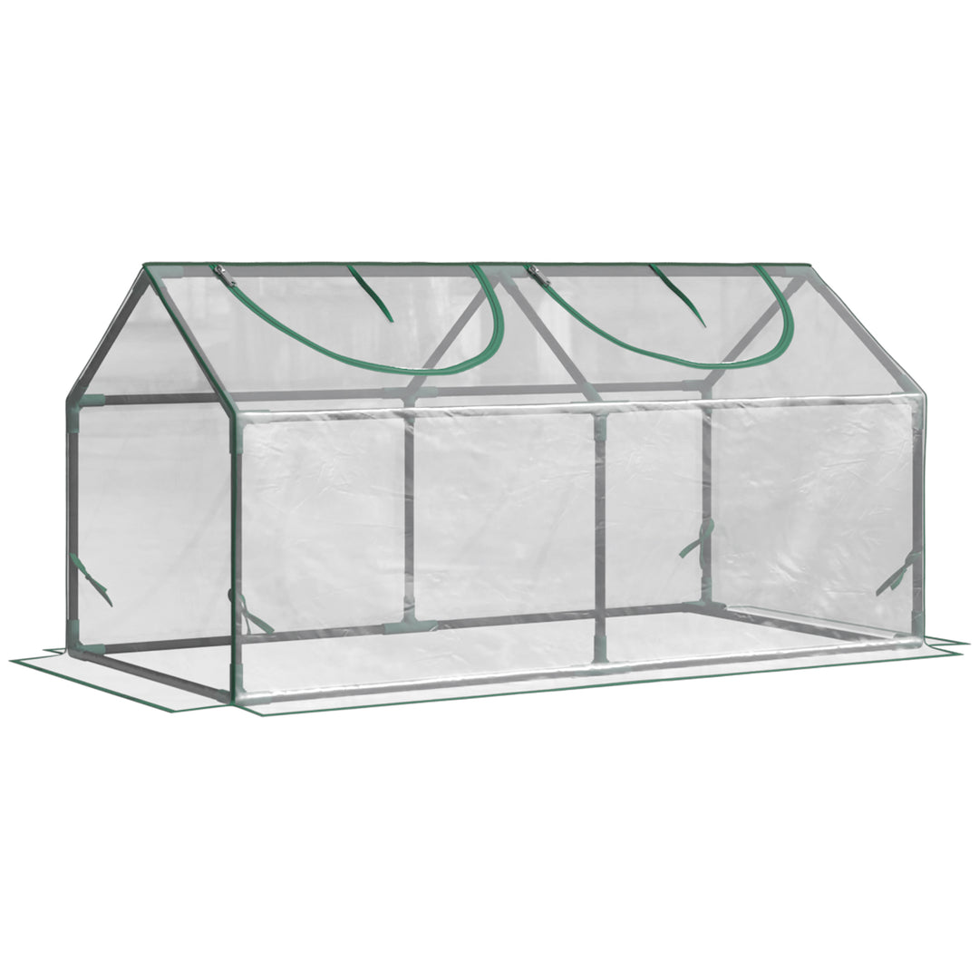 Mini Greenhouse Portable Flower Planter Tomato Vegetable House for Garden Backyard with Zipper 120 x 60 x 60 cm, Clear
