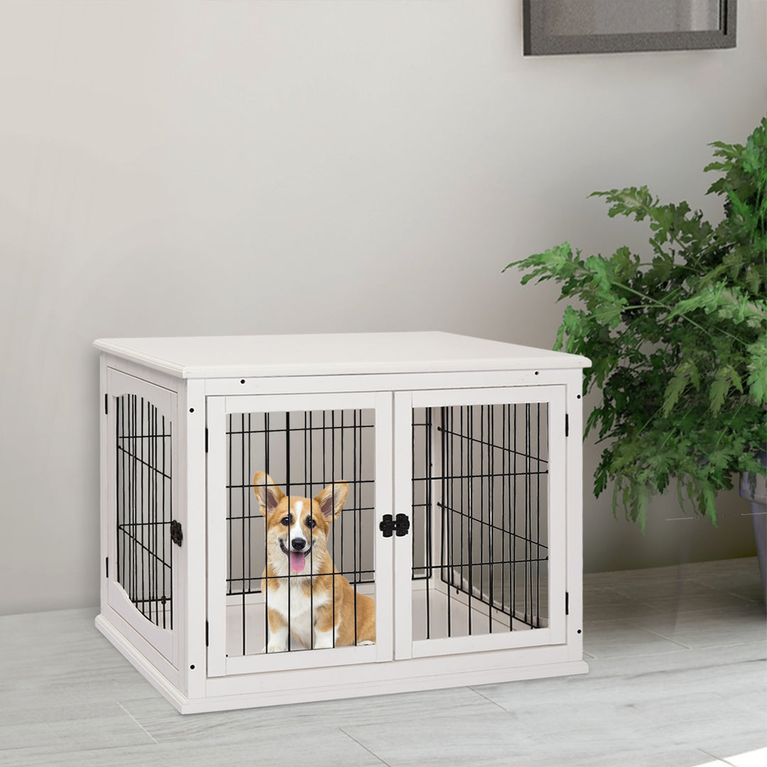 3-Door Small Indoor Pet Cage White