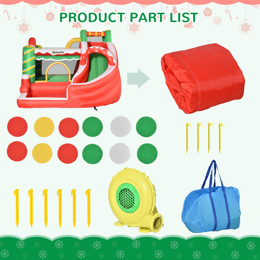 Kids Bounce Castle House Inflatable Trampoline Slide Water Pool Climbing Wall 4 in 1 with Inflator Carrybag for Kids Age 3-8