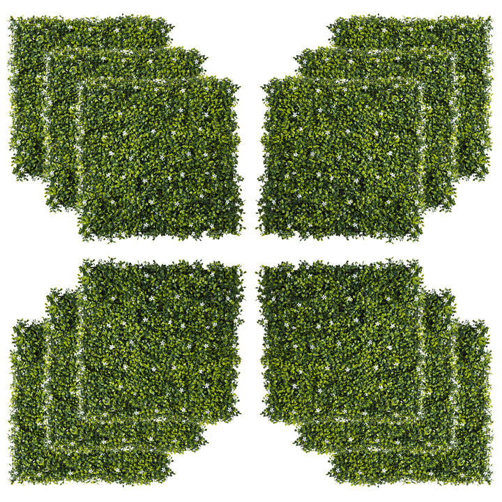 Artificial Boxwood Wall Panels with Privacy Fence Screen, Grass