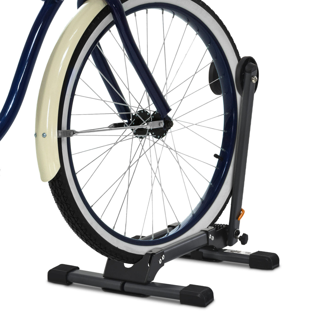 Foldable Bike Storage Stand Parking Rack Fit Max. 5.5cm Wide Wheel Metal Nylon Black