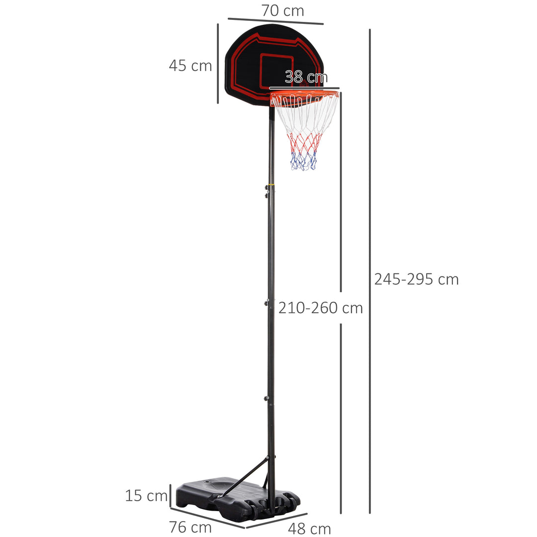Adjustable Basketball Hoop Stand, with Wheels and Stable Base