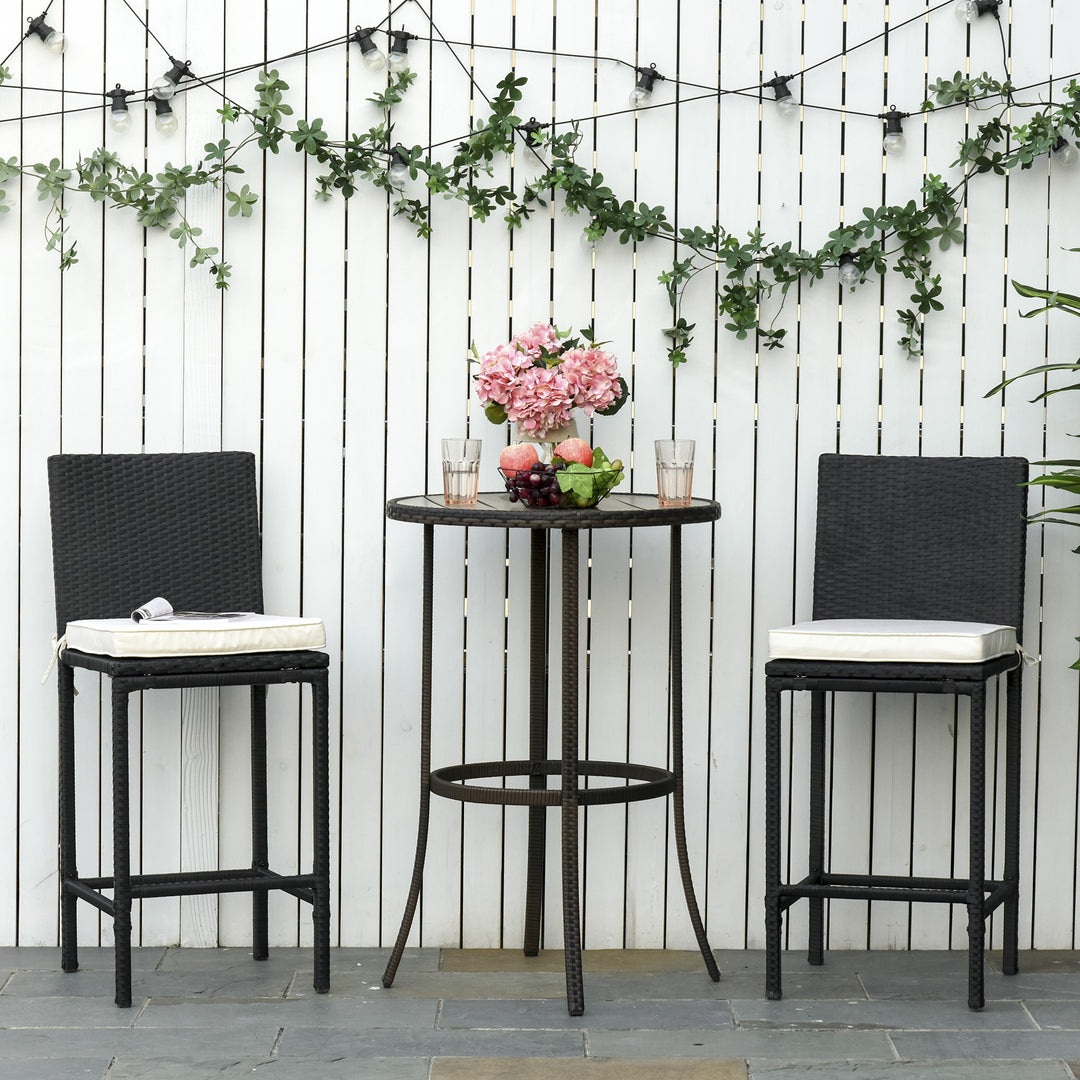 Set of 2 Bench Cushion Seat Pads Dining Chair w/Straps Indoor Garden Patio Mat White 45L x 45W x 5T cm
