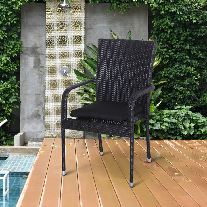 Set of 6 Seat Pads Chair Cushion Dining Chair w/ Straps Indoor Outdoor