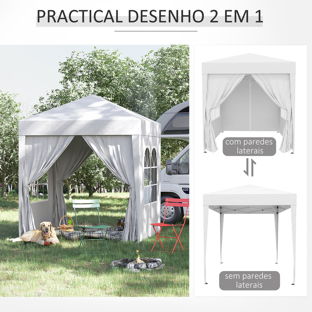 Pop Up Gazebo Canopy Party Tent Wedding Awning -White