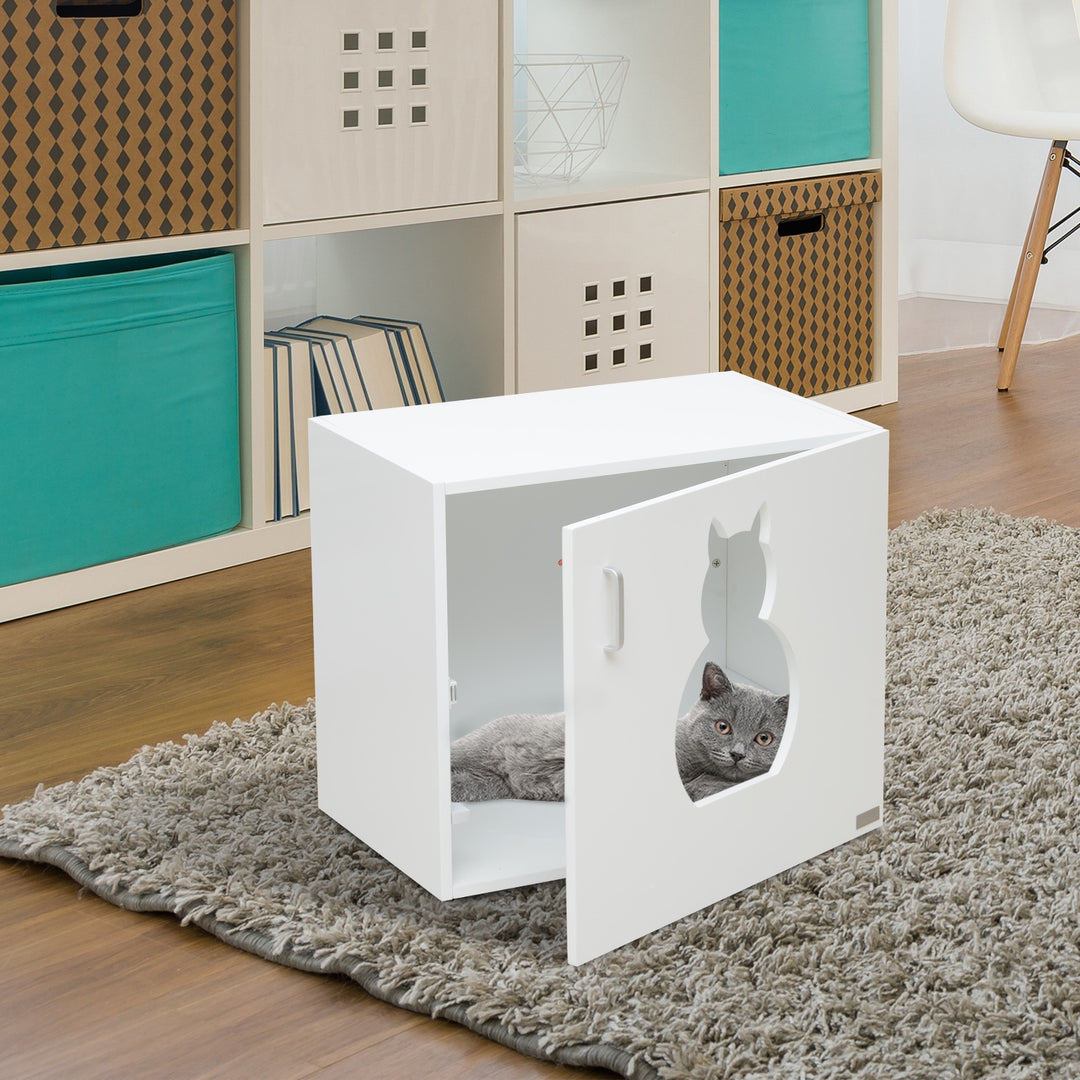 Cat Litter Box Bathroom Furniture-White