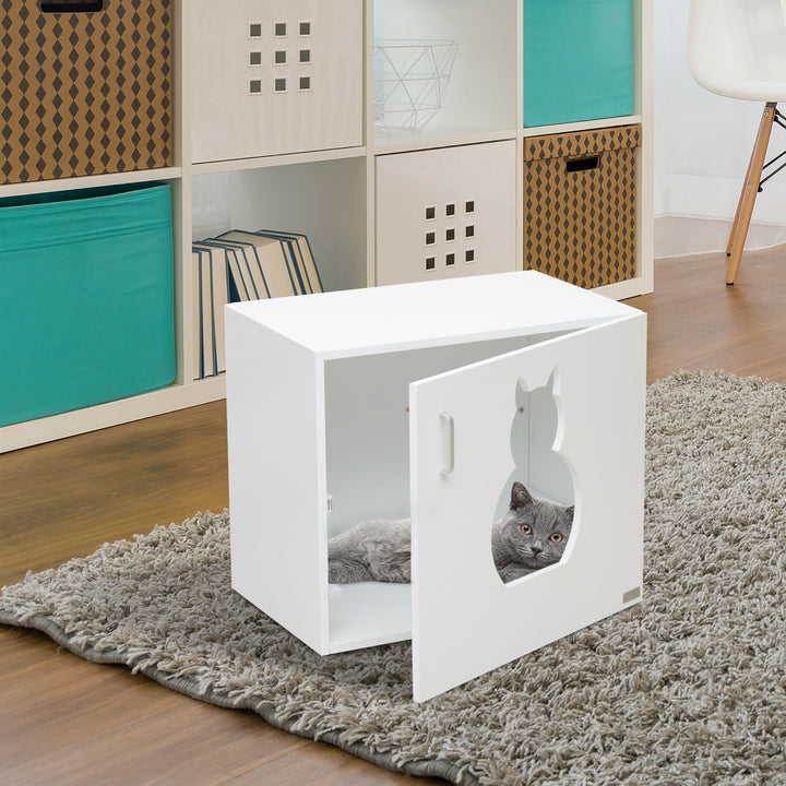Cat Litter Box Bathroom Furniture-White
