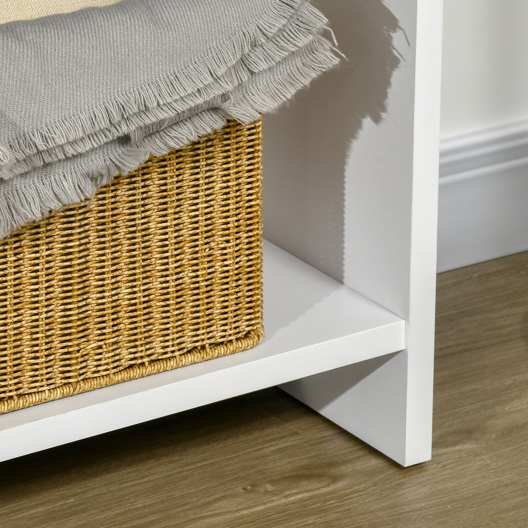 Console Table with Shelf and  Drawer, Contemporary Hallway Table for Living Room, Entryway, White