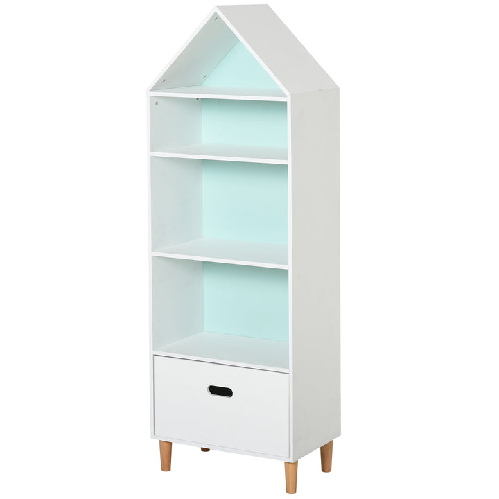 Kids MDF 5-Tier Bookshelf w/ Drawer White/Blue