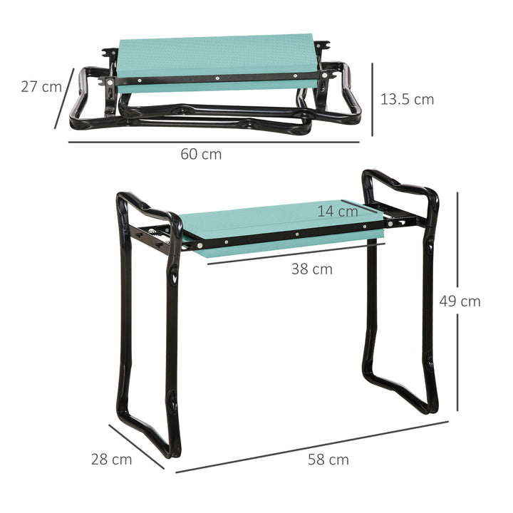 Outsunny 2-in-1 Garden Patio Seat Kneeling Pad Support Bench Foldable Knee Protector - Green