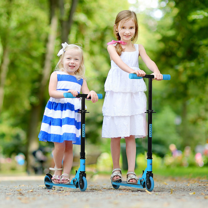 Scooter for Kids Toddler Foldable Kick Scooter with Adjustable Height Brake for Boys and Girls 3-8 Years Aluminium Blue