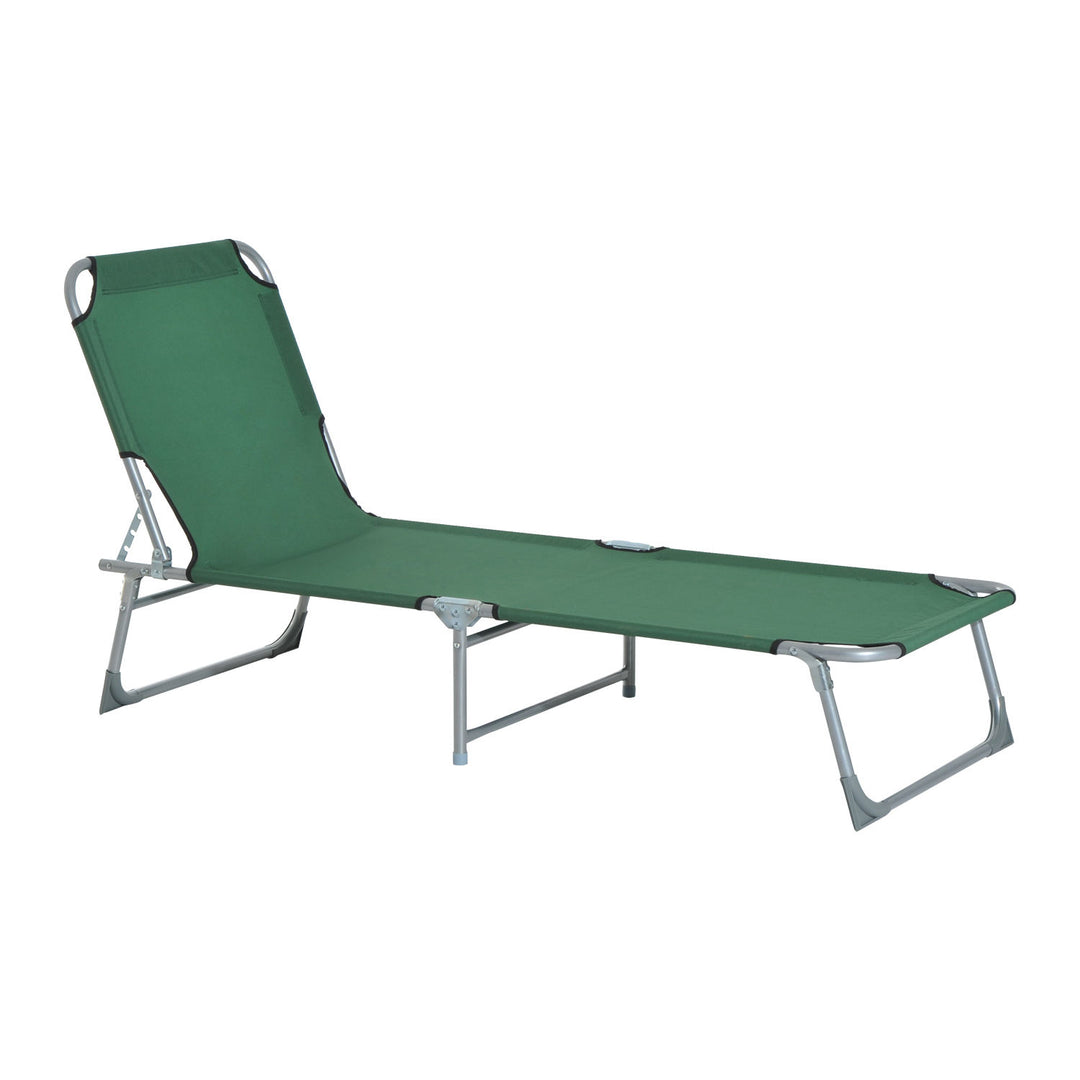 Outsunny Portable Adjustable Lounger,Oxford Cloth-Green