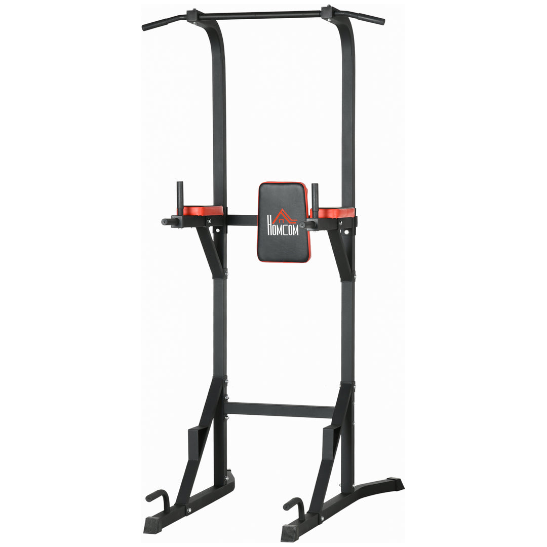 Freestanding Multifunctional Power Tower w/ Pull Up and Dip Station, Push Up Stand, for Home Gym - Black