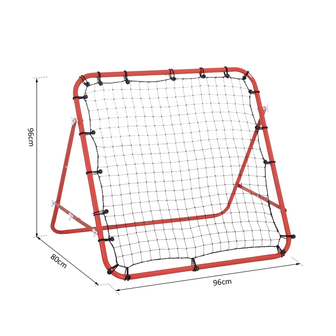 HOMCOM Rebounder Net W/PE Mesh Metal Tube, 96W x 80D x 96Hcm- Red and Black