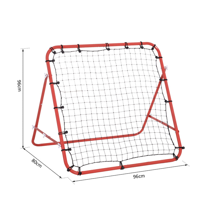 HOMCOM Rebounder Net W/PE Mesh Metal Tube, 96W x 80D x 96Hcm- Red and Black