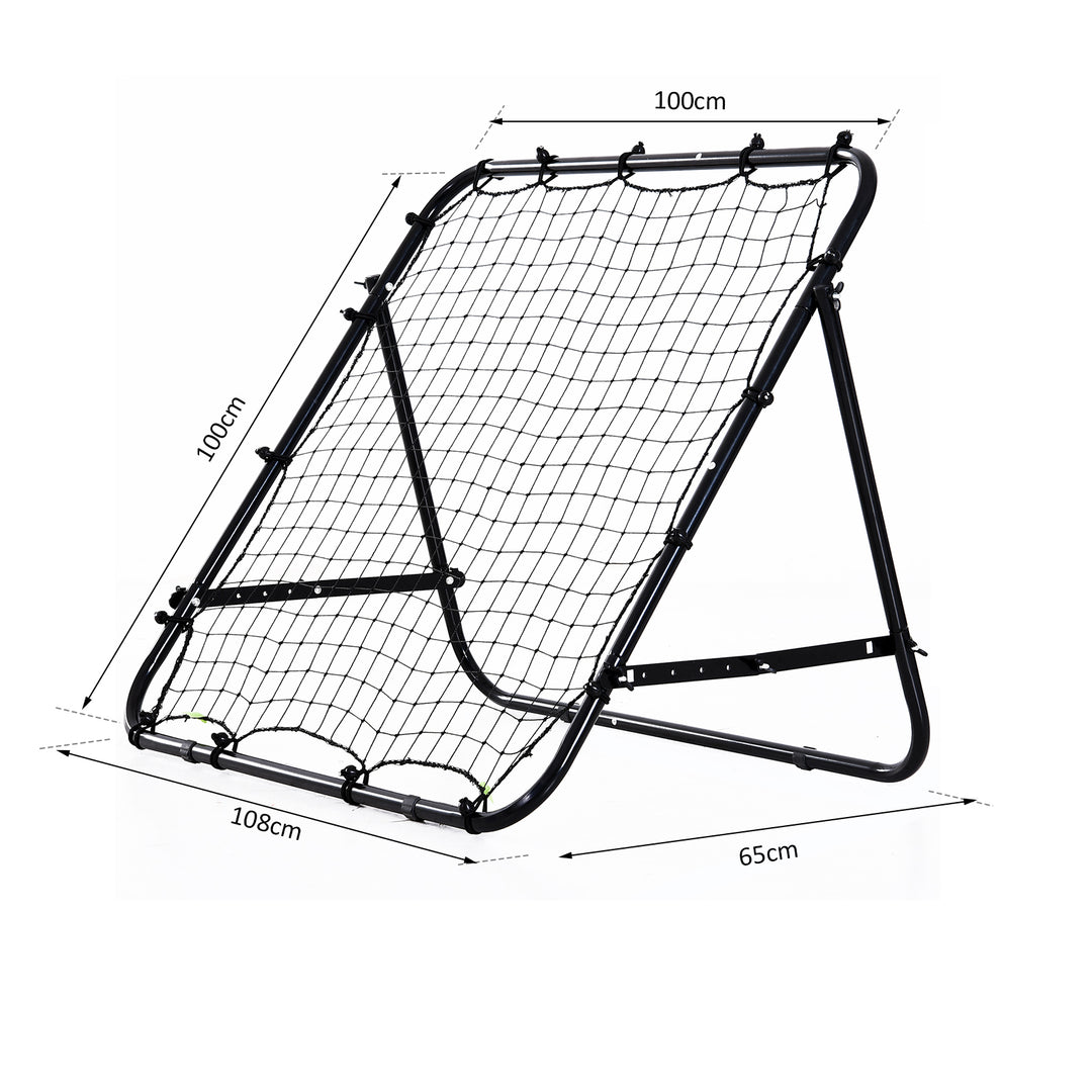 HOMCOM Adults Football Training Aid Multi-Sports Practice W/PE Mesh Metal Tube, 108W x 100D x 65Hcm-Black